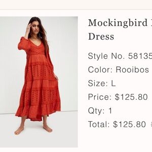 Free People Mockingbird Maxi Dress in “Roobios Tea” Red